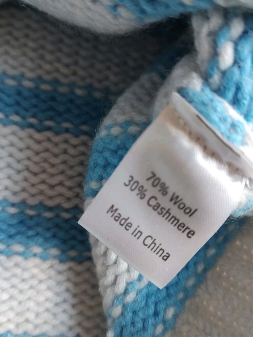 LA Ligne Mini Marin Striped Cardigan Wool Cashmere Blue Buttons Chunky Crop M - Picture 16 of 16
